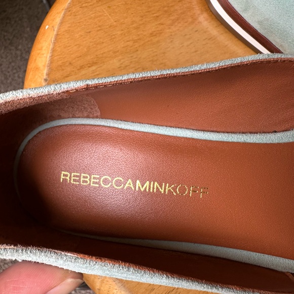 Rebecca Minkoff Open Toe White and Mint Leather Flats spring Shoe - Picture 8 of 8